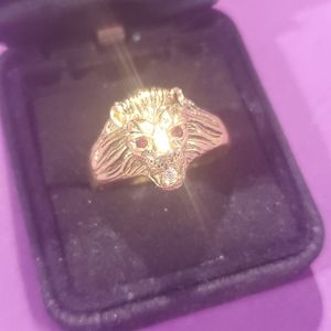 10k ge man's ring lions head